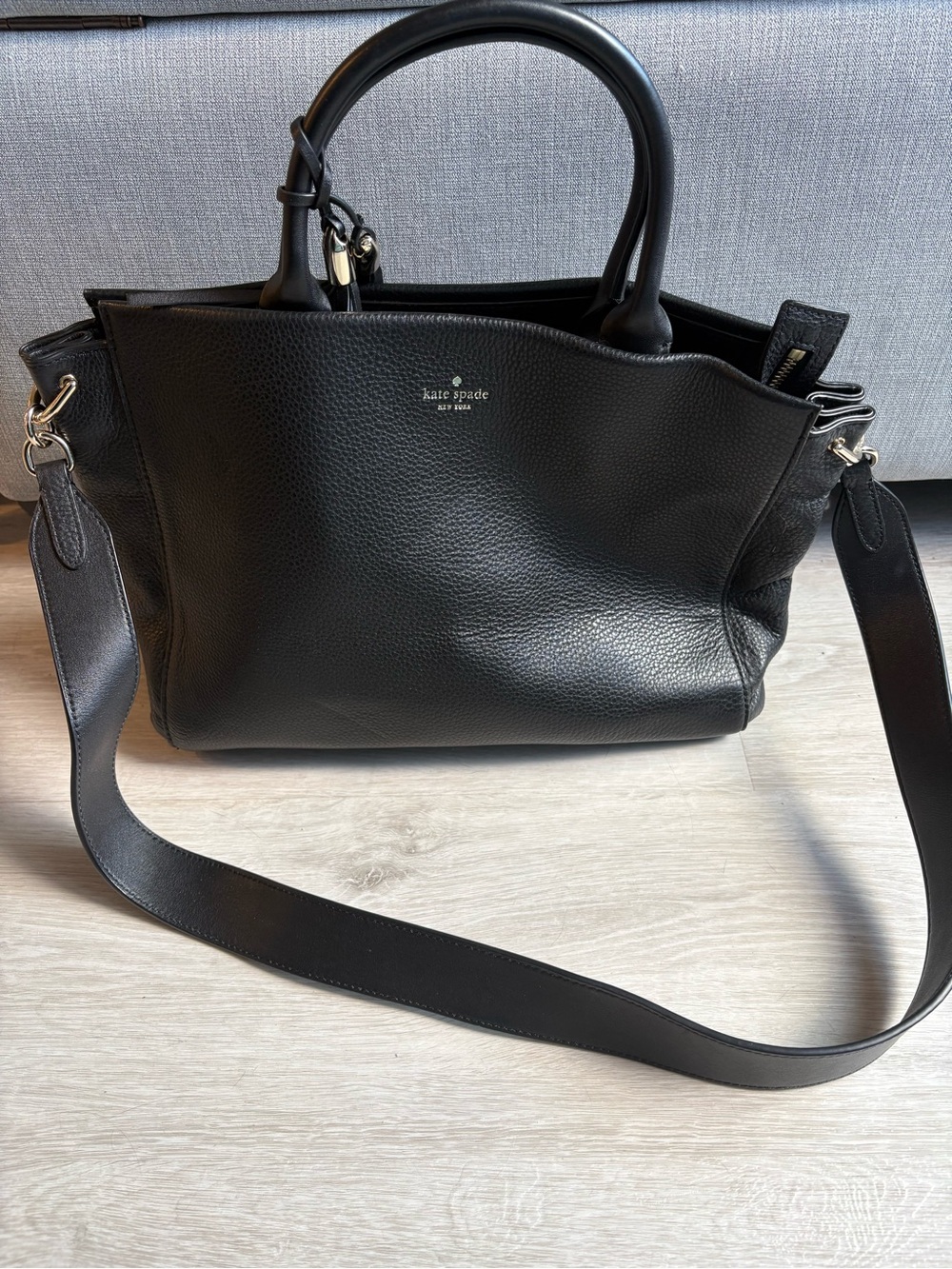 Kate Spade Black Pebbled Leather Satchel